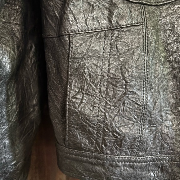 Reformation Black Leather Zip Front Jacket - Picture 6 of 10